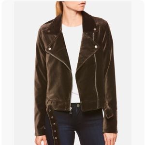 Paige Denim Belted Velvet Moto Jacket